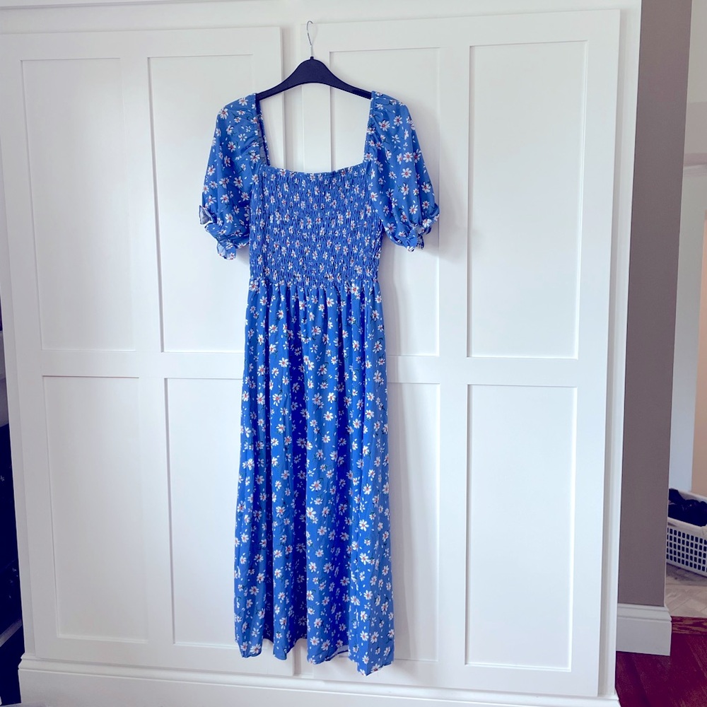 Shein Cottagecore Polyester Puff Sleeve Milkmaid Dress Medium
